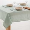 Belum | Fleckenabweisende Tischdecke Leinen 100% | Harzierte Rechteckige Tischdecke | wasserdichte Tischdecke in Verschiedene Größen | Leinen-Tischdecken für drinnen und draußen (Aqua, 100x130) Bild 3