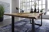 SAM® Stilvoller Esszimmertisch Imker aus Akazie-Holz, Baumkantentisch mit lackierten Beinen aus Roheisen, naturbelassene Optik mit Einer Baumkanten-Tischplatte, 160x90 cm Bild 3