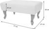 Ottomane Chesterfield, Sitzhocker Fußablage Hocker, Kunstleder 39x77x47cm ~ creme-weiß Bild 3