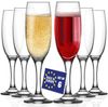 LAV Gläser-Set Empire Champagnerflöten, 6-tlg, Glas, 6er Set, 220ml, ideal für Sekt, Champagner und prickelnde Getränke. Bild 1