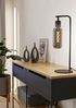 EGLO Tischlampe Maione, Nachttischlampe mit Rauchglas Lampenschirm, Tischleuchte aus Metall in Schwarz und Glas bedampft in Bild 2
