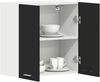vidaXL Hängeschrank 2 Regalböden Küche Schrank Einbauküche Küchenzeile Küchenmöbel Oberschrank Küchenschrank Schwarz 60 x 31 x 60 cm Holzwerkstoff Bild 5