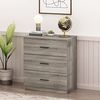 Furinno Tidur Schlichtes Design Kommode mit 3 Schubladen und Griff, Französische Eiche Grau Bild 2