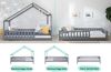 Ticaa Hausbett Lou mit Rausfallschutz aus Kiefer massiv, - Hausbett mit abnehmbaren Dachaufbau - Inkl. Rollrost Bild 3