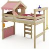 Wickey Kinderbett Hochbett aus Holz Crazy Gloomy – Robustes Abenteuerbett für Kinder (Etagenbett mit Kletterleiter für Kinder), Massivholz Bild 4