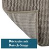MSV Badteppich 2er Set Badvorleger Duschvorleger Chenille Hochflor Badematte 40x60 cm + 60x90 cm – Taupe Bild 3