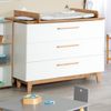 roba Kinderzimmerset 'Finn' 3-teilig - Bett 70 x 140 - Kleiderschrank 3-türig - Weiß / Goldeiche Bild 4