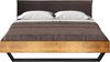 Möbel-Eins CURBY Kufenbett mit Polster-Kopfteil, Material Massivholz, rustikale Altholzoptik, Fichte, Kufen schwarz vintage 200x200 cm Kunstleder Braun ohne Steppung Bild 3