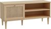 FORTE Calasetta TV Schrank 120 cm Boho Stil Wiener Geflecht TV Tisch Holz Dekor: Elegancia Eiche/Technorattan, 120 cm breit x 58 cm hoch x 41 cm tief Bild 1
