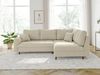 S-Style Möbel Ecksofa Zara mit Braun Holzfüßen im skandinavischen Stil aus Cord-Stoff, Ottomane links oder rechts bestellbar, mit Wellenfederung Bild 2