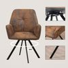MEUBLE COSY Esszimmerstühle Drehbar 2er Set Küchenstuhl Polsterstuhl Drehstuhl mit Armlehne Sessel aus Wildleder Metallbeine, Sitzbreite 49 cm, für Esszimmer Wohnzimmer, Arbeitszimmer, Braun Bild 5