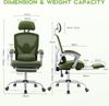DUMOS Bürostuhl Ergonomisch - EIN Schreibtischstuhl mit Komfortarmlehnen, Ausgestattet mit Einer Bequemen Lendenwirbelstütze und Fußstütze, Office Chair Geeignet für Zuhause, Büro (Grün) Bild 2