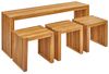 Beliani 'BELLANO' Tisch mit Stühlen, Akazienholz Heller Holzfarbton, 150x35x60 cm Bild 1