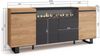 Skraut Home | Sideboard, Highboard | Kommode, Komodenschrank | 200 x 87 x 35 cm | 4 Türen | Elektrokamin. Maße | Industriedesign | Moderner Stil | Eiche Schwarz Bild 5