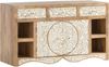 Badmöbel-Set Waschtisch mit Spiegel 2-teilig massivum Delhi II Mango Massivholz braun 130x75x50 cm Badset Massivholz Boho Landhaus Bild 2