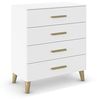 rauch Aditio Box, Kommode, 4 Schubladen, Massivholz-Fuß, mit Softclose-Funktion, Farbe Weiß, BxHxT 80x92x44cm