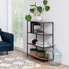 Selsey Seaford - Regal / Bücherregal mit 4 Ebenen - Schwarz / Eiche - Industrial-Style - 114 cm hoch Bild 2