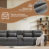 SeedWave Big-Sofa 4-Sitzer Sofa mit Konsole, Big Sofa breite 260 cm, Leinen Recamiere, Gepolstertes Sofa mit USB-Ladeanschluss, Stauraum Bild 5