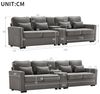 SeedWave Big-Sofa 4-Sitzer Sofa mit Konsole, Big Sofa breite 260 cm, Leinen Recamiere, Gepolstertes Sofa mit USB-Ladeanschluss, Stauraum Bild 3