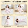 Mama Cheetah Toddler Schlafsack mit Füßen, Long Sleeve 0,5 TOG Bio-Baumwolle Baby Schlafsack mit Beinen, Wearable Decke für Wanderer w / 2-Wege-Reißverschluss, Kleinkind Decke, 6-18 M Bild 5