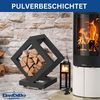 DanDiBo Kaminholzregal Innen Metall Schwarz Würfel Quadratisch 96606 Brennholzregal Holzaufbewahrung Kaminholzständer Feuerholzregal Bild 3