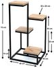 DanDiBo Blumentreppe Metall Schwarz Holz 75 cm Pflanzentreppe Blumenständer 96355 Blumensäule Modern Pflanzenständer Blumenhocker Bild 2