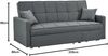 Vente-unique - Schlafsofa 3-Sitzer - Stoff - Grau - CANETTI Bild 3