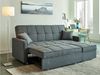 Vente-unique - Schlafsofa 3-Sitzer - Stoff - Grau - CANETTI Bild 4