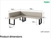 MEBLINI Eckbank für Esszimmer mit ausziehbarem Tisch - Küchenbank - Essecke - Sitzecke Küche - TONI - U-Beine 142x196x87cm Links - Beige Kunstleder/B Weiß Matt Bild 3