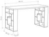 Dmora Schreibtisch Kallisto 140 x 60 x 75h cm Weiß, Gestell Braun Bild 2