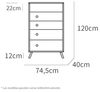 MUEBLES PITARCH Kommode für Schlafzimmer, industrielles Klima, 75x120 cm Bild 3