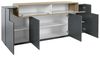 Dmora - Kommode Loris, 4-türiges Küchen-Sideboard, Wohnzimmer-Buffet, 100% Made in Italy, 220 x 45 x 86 cm, Anthrazit und Ahorn, Bild 5