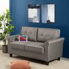 ZINUS Sayan Loveseat Sofa mit USB-Anschlüssen | Mid-Century | Einfache Montage ohne Werkzeug | Getuftete Kissen | Abgerundete Armlehnen | Sofa in einer Box | Sand Grey Bild 3