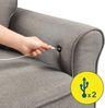ZINUS Sayan Loveseat Sofa mit USB-Anschlüssen | Mid-Century | Einfache Montage ohne Werkzeug | Getuftete Kissen | Abgerundete Armlehnen | Sofa in einer Box | Sand Grey Bild 4