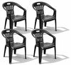 4er Stapelstuhl Bistrostuhl Gartenstuhl MOJAWO Anthrazit Kunststoff Bild 2