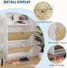 GarveeHome Schmaler Schuhschrank Mit 2 Klappen, Schlanker Freistehender Schuhschrank Für Den Eingangsbereich,Mit Kippschutz-Set, Verdecktes Schuhfach Mit Einlegeboden Bild 5
