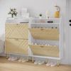 GarveeHome Schmaler Schuhschrank Mit 2 Klappen, Schlanker Freistehender Schuhschrank Für Den Eingangsbereich,Mit Kippschutz-Set, Verdecktes Schuhfach Mit Einlegeboden Bild 4