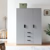 Kleiderschrank Eiselfing 176x120x52 cm 3 Schubladen Grau [en. casa] Bild 3