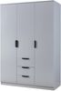 Kleiderschrank Eiselfing 176x120x52 cm 3 Schubladen Grau [en. casa] Bild 5