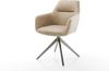 Drehstuhl Pejo-Flex Mikrofaser Beige Vintage Kreuzgestell breit Graphit 360° drehbar Wippfunktion Taschenfederkern Bild 2