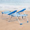 AKTIVE Strandstuhl, zusammenklappbar, 5 Positionen, blau gestreift, 48 x 60 x 90 cm, inklusive gepolstertem Kissen, Schultergriff, Belastbarkeit 110 kg, Kippschutz, mehrere Positionen, verstellbare Bild 4