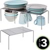 mDesign Küchenregal Abtropfgestell Aufbewahrung Organizer 3er Set Metall Grau Bild 2
