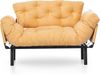 Dmora Schlafsofa 2-Sitzer Zeeusis 155x70 cm Gelb, Stauraum Bild 3
