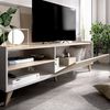 Dmora - Asinara TV-Schrank, niedriges Wohnzimmer-Sideboard, Wohnzimmer-Sideboard für Fernseher, 155 x 43 x 47 cm, Eiche und Weiß Bild 4