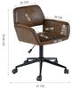 39F FURNITURE DREAM Durable Faux Leather Desk Chair – Gas Lift Function with Smooth Wheels – Perfect for Reading Corners – Swivel & Adjustable Height Function,Brown,61 x 56 x 76-86cm Bild 3