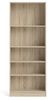 Dmora - Bücherregal Zelie, Büroregal, Mobiler Buchhalter, Bücherbrett, 79x27 h203 cm, Eiche Bild 5