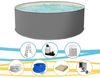 Paradies Pool® Edition grau Komplettset 1 rund, 300x120 cm (Ø x H), Stahlwandbecken grau, Poolplane in Sand 0,8mm, Handlauf grau, inkl. Leiter Pumpe Sandfilter, Swimmingpool Bild 2