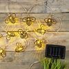 LED Solar Bienen Lichterkette Blink und Dauerlicht Ein- Ausschalter Kunststoff Bild 2