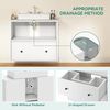 YITAHOME Waschbeckenunterschrank mit schubladen, Badezimmerschrank, 2 große Schubladen, 60 x 30 x 50 cm, badunterschrank wandmontage Weiss Bild 4