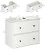 YITAHOME Waschbeckenunterschrank mit schubladen, Badezimmerschrank, 2 große Schubladen, 60 x 30 x 50 cm, badunterschrank wandmontage Weiss Bild 3